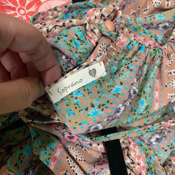 Soprano Pink and Green Patterned Maxi Dress - Picture 6 of 6